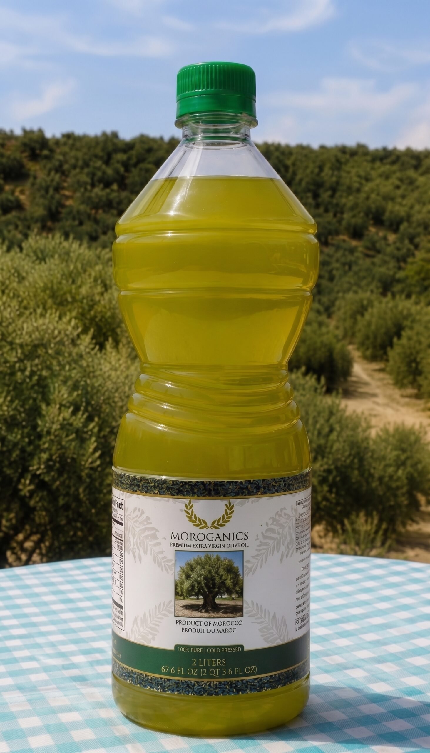 Moroganics Moroccan olive oil with bread olives and Mediterranean food